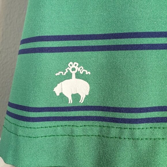 Brooks Brothers Performance Series Striped Polo Shirt Men's Large Green Golf - Picture 6 of 10
